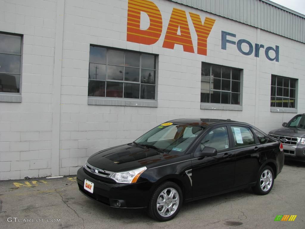 2008 Focus SES Sedan - Black / Medium Stone photo #1