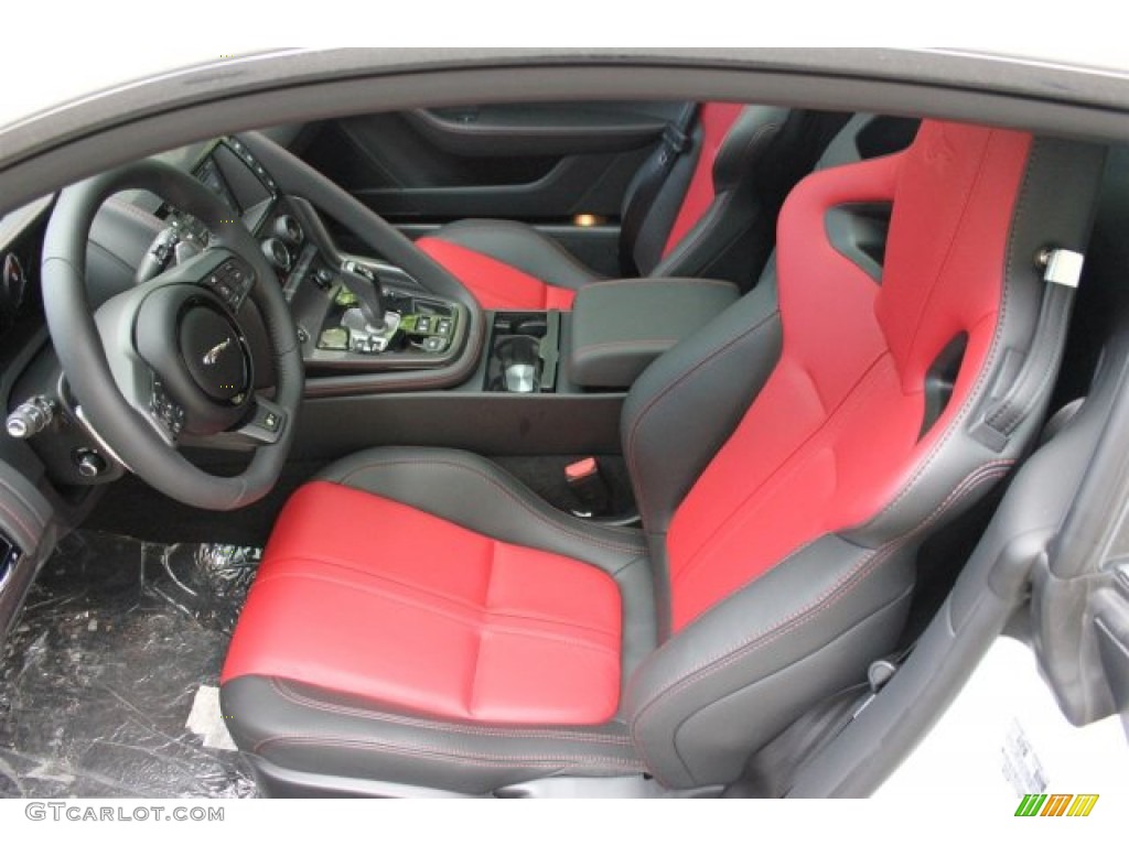 Jet/Red Duotone Interior 2016 Jaguar F-TYPE R Coupe Photo #105622197