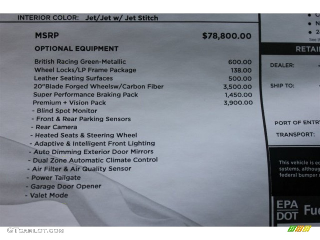 2016 Jaguar F-TYPE S Coupe Window Sticker Photos