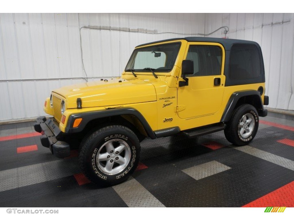 2000 Wrangler Sport 4x4 - Solar Yellow / Agate photo #2