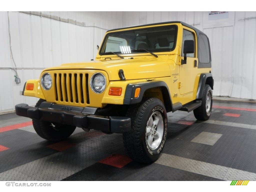 2000 Wrangler Sport 4x4 - Solar Yellow / Agate photo #3
