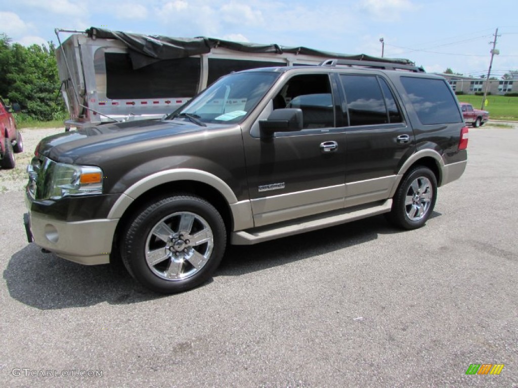2008 Expedition Eddie Bauer 4x4 - Stone Green Metallic / Charcoal Black/Camel photo #8
