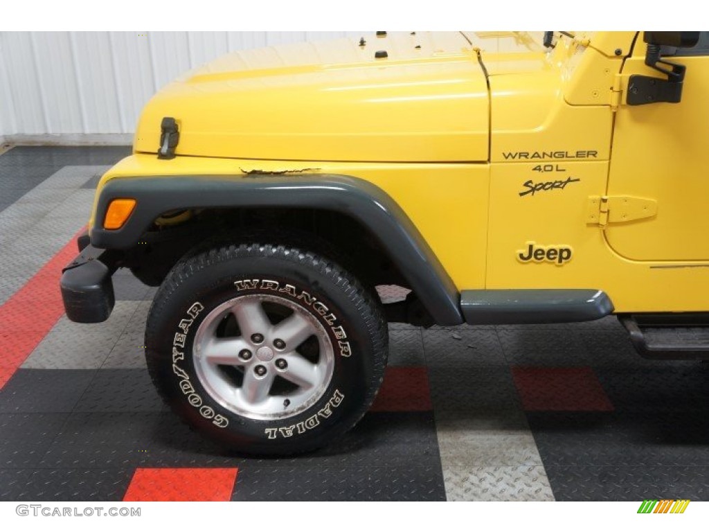 2000 Wrangler Sport 4x4 - Solar Yellow / Agate photo #51