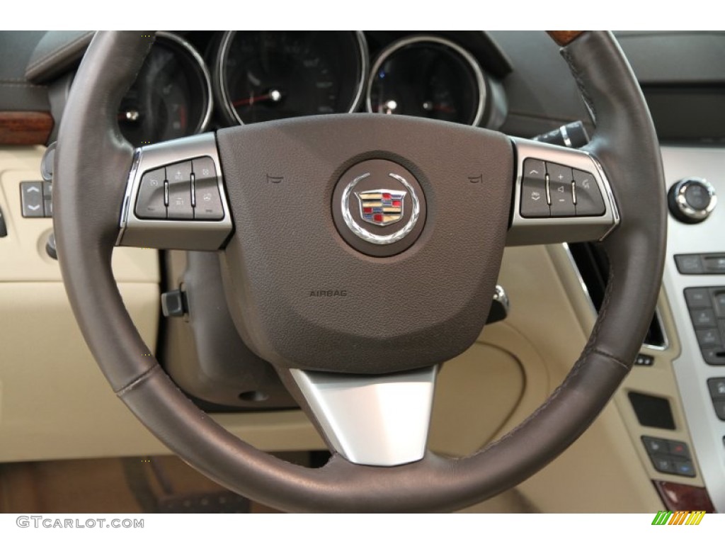 2012 Cadillac CTS 4 3.6 AWD Sedan Cashmere/Cocoa Steering Wheel Photo #105627430
