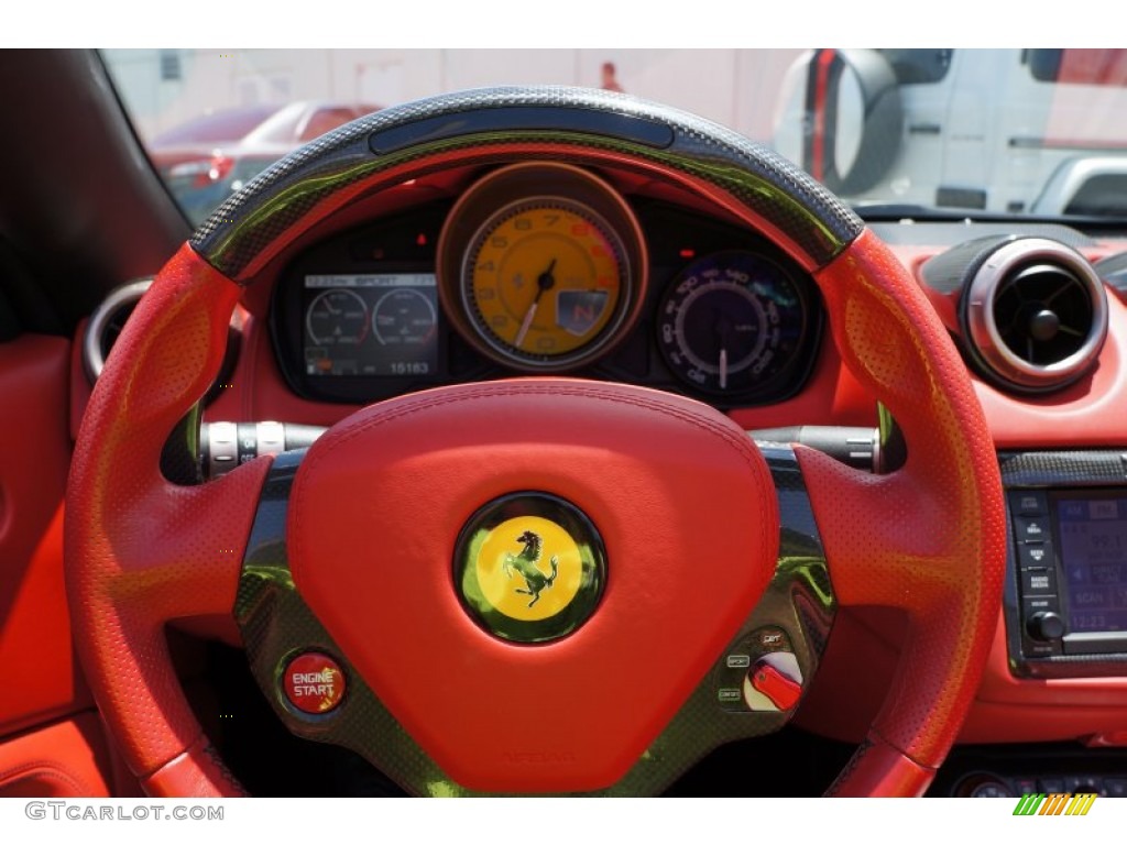 2010 Ferrari California Standard California Model Rosso Steering Wheel Photo #105628954