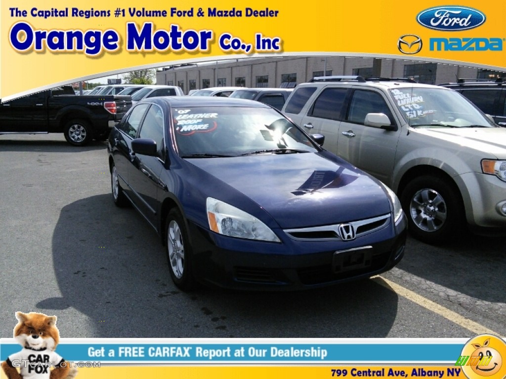 2007 Accord EX-L Sedan - Royal Blue Pearl / Gray photo #1