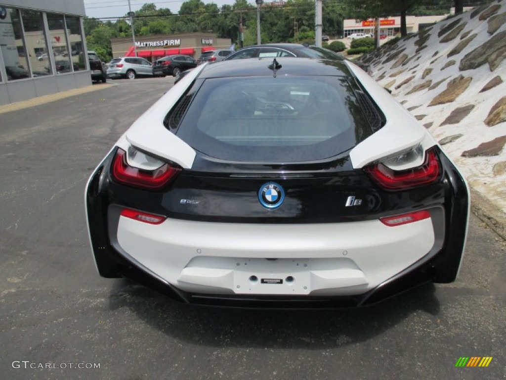 Crystal White Pearl Metallic 2015 BMW i8 Mega World Exterior Photo #105641225