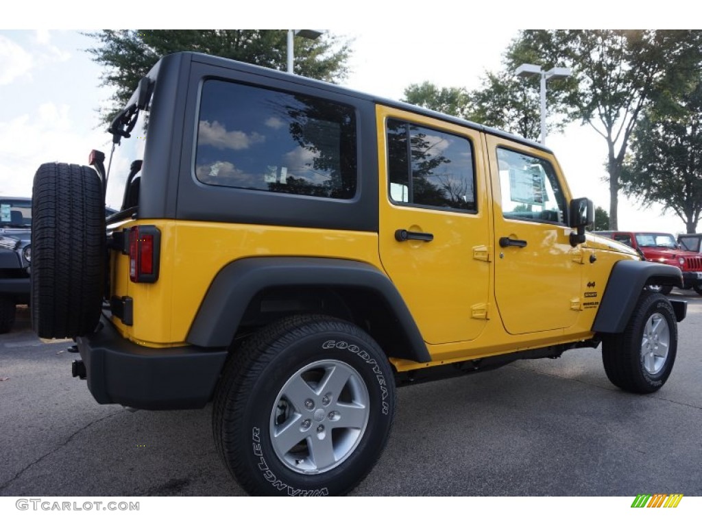 2015 Wrangler Unlimited Sport 4x4 - Baja Yellow / Black photo #3