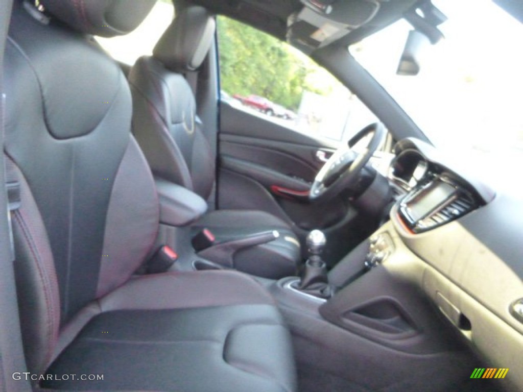 2015 Dart GT - Laser Blue Pearl / Black/Ruby Red Accent Stitching photo #9