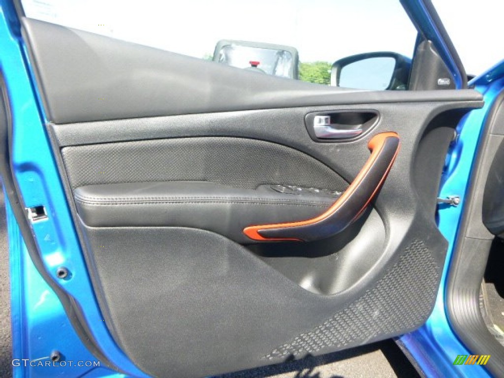 2015 Dart GT - Laser Blue Pearl / Black/Ruby Red Accent Stitching photo #13