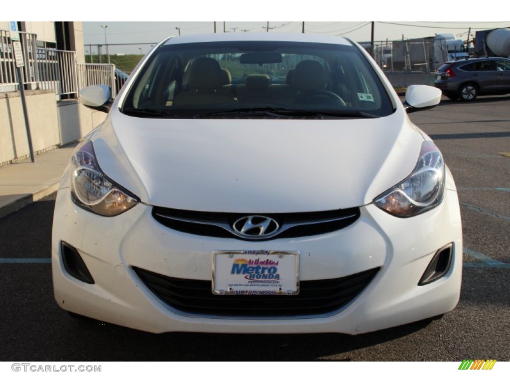 2011 Elantra GLS - Pearl White / Beige photo #2