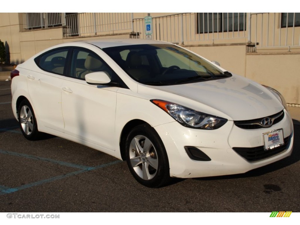 2011 Elantra GLS - Pearl White / Beige photo #3
