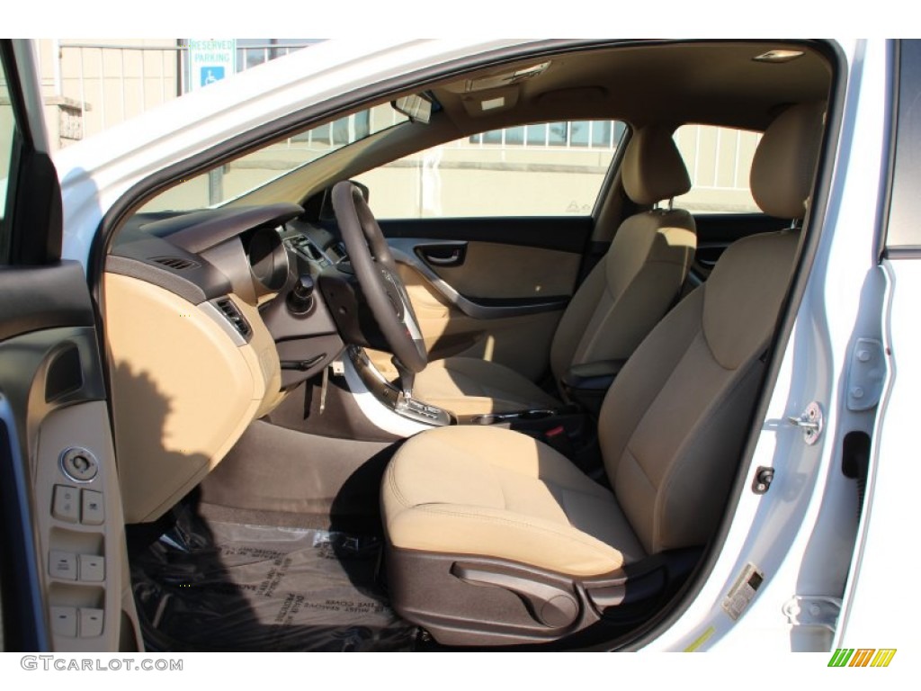 2011 Elantra GLS - Pearl White / Beige photo #9