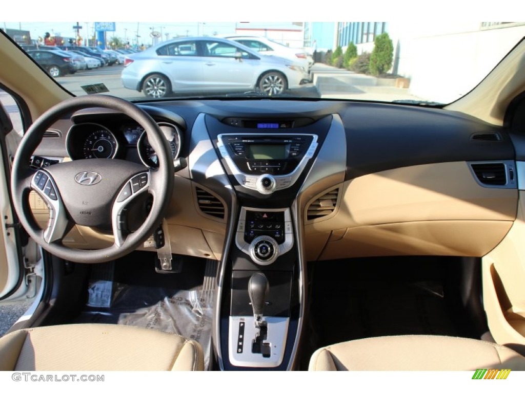 2011 Elantra GLS - Pearl White / Beige photo #10