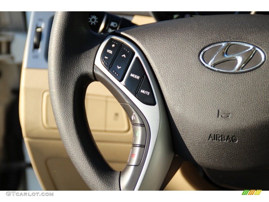 2011 Elantra GLS - Pearl White / Beige photo #14