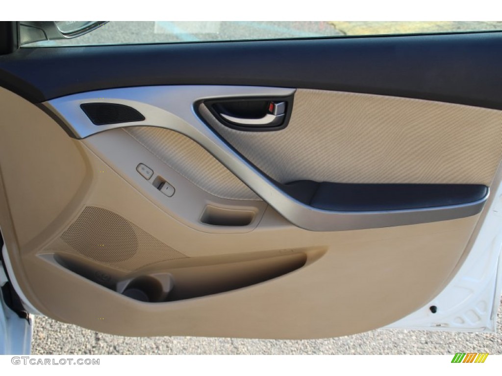 2011 Elantra GLS - Pearl White / Beige photo #21