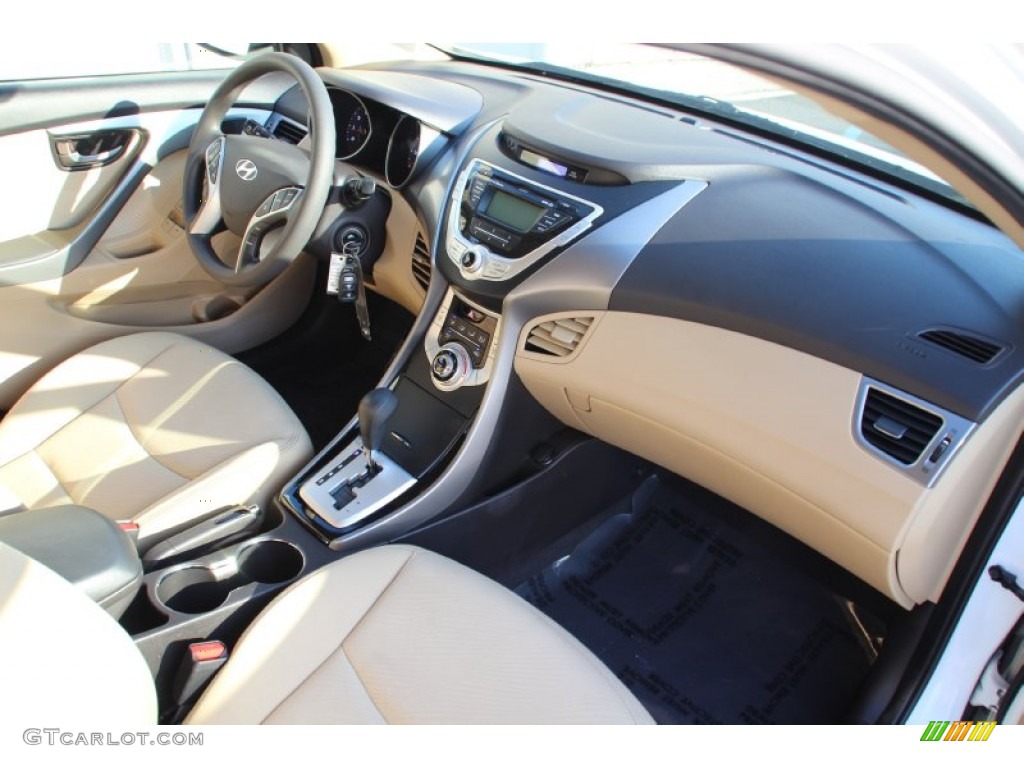 2011 Elantra GLS - Pearl White / Beige photo #22