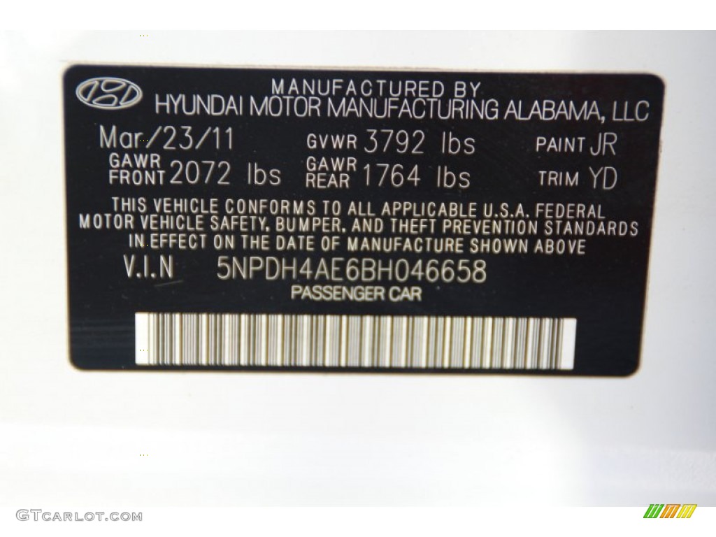 2011 Elantra GLS - Pearl White / Beige photo #28