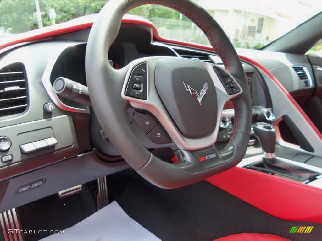 2016 Chevrolet Corvette Z06 Coupe Adrenaline Red Steering Wheel Photo #105652356