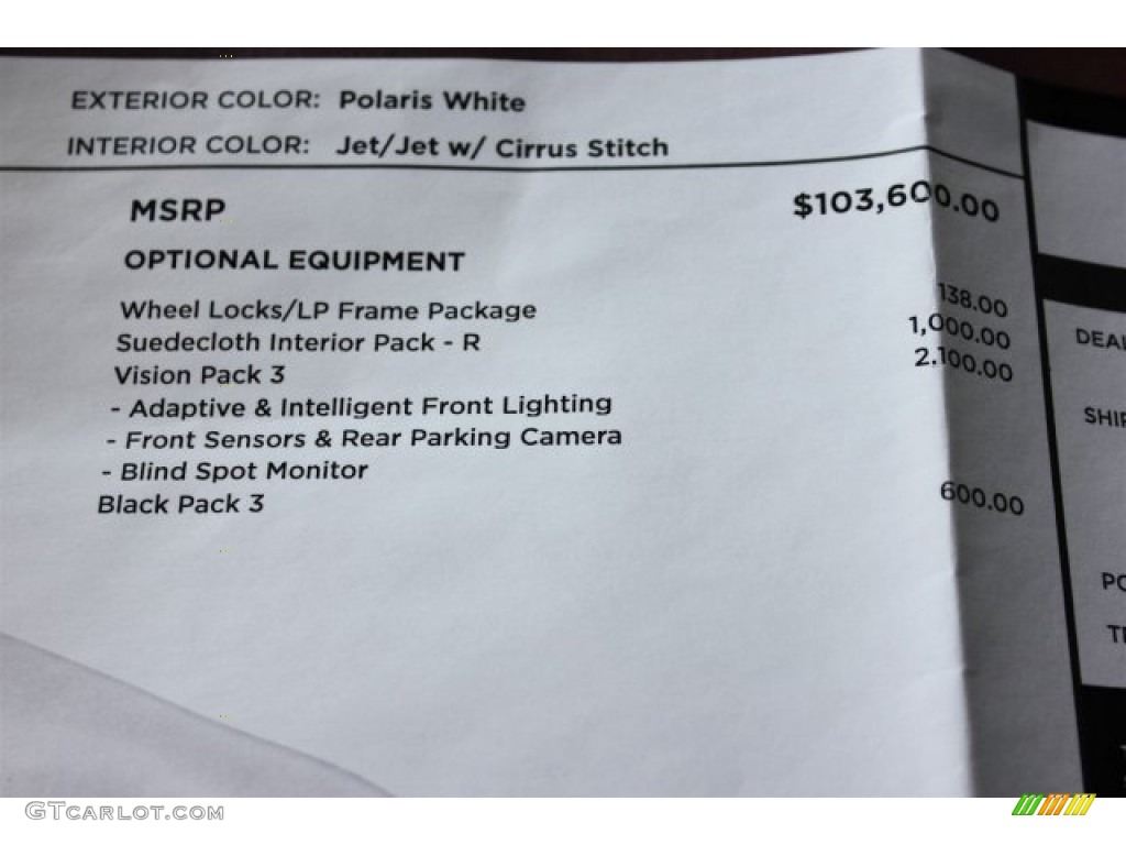2016 Jaguar F-TYPE R Coupe Window Sticker Photo #105656158