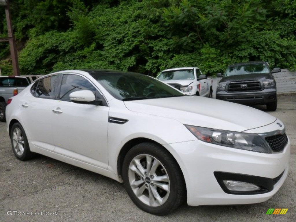 2011 Optima EX - Snow White Pearl / Beige photo #1