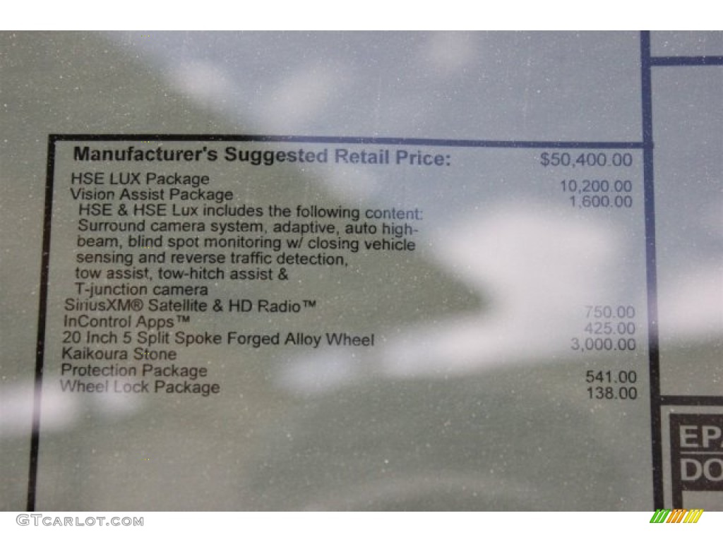 2016 Land Rover LR4 HSE LUX Window Sticker Photos