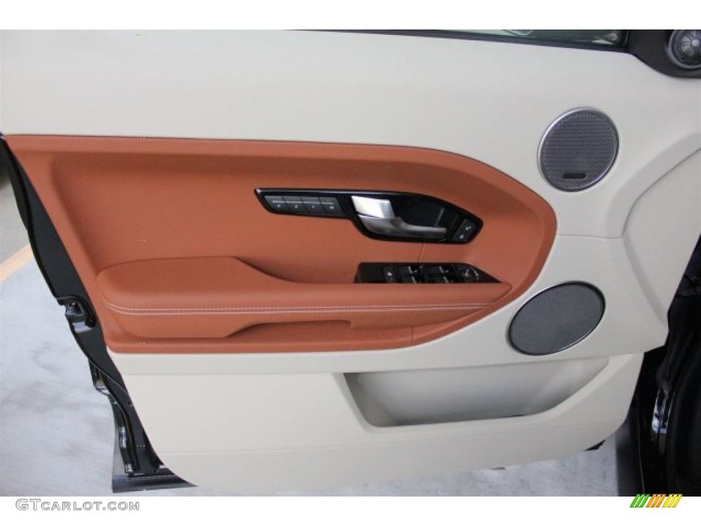 2015 Land Rover Range Rover Evoque Prestige Tan/Ivory/Espresso Door Panel Photo #105659016