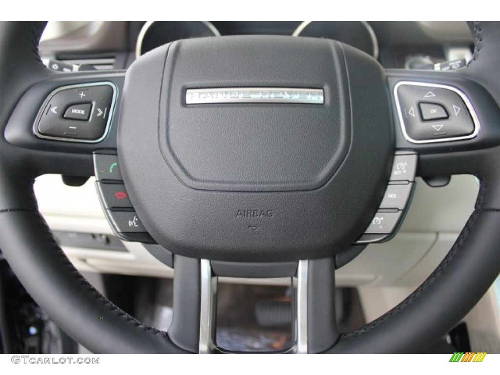 2015 Land Rover Range Rover Evoque Prestige Tan/Ivory/Espresso Steering Wheel Photo #105659427