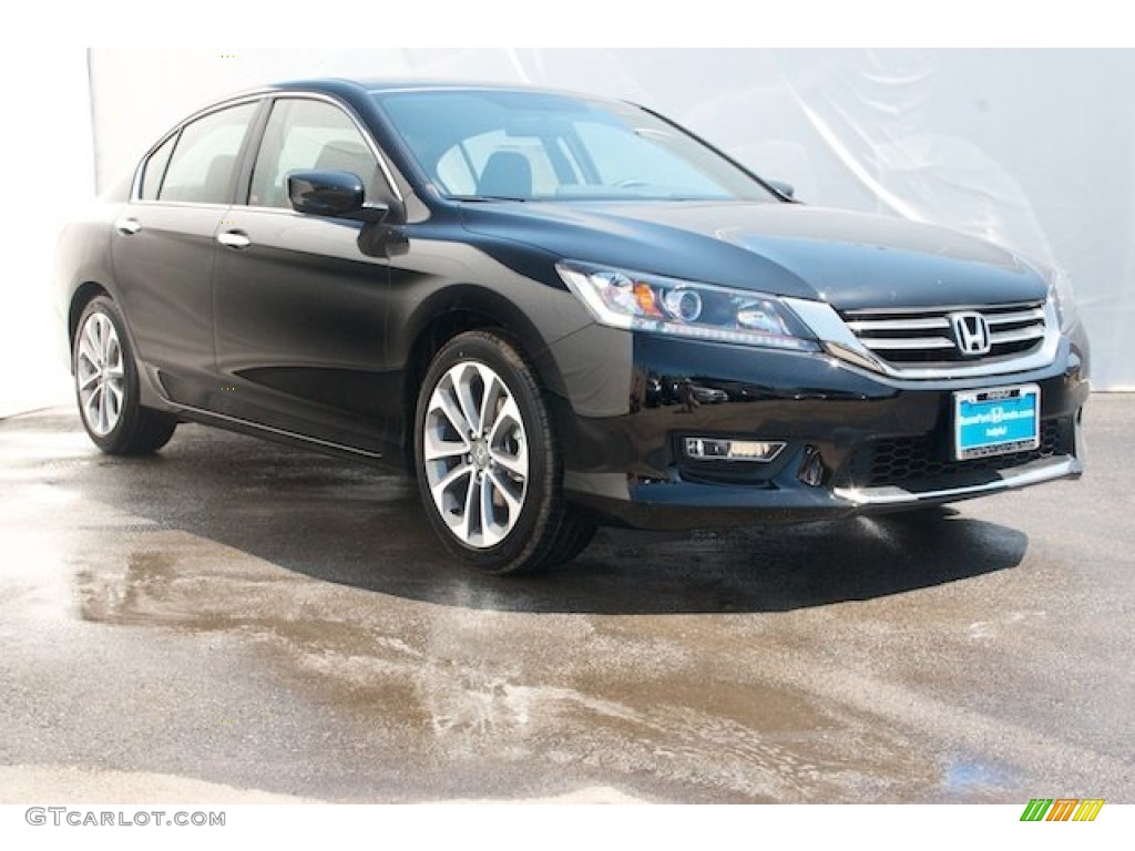 2015 Accord Sport Sedan - Crystal Black Pearl / Black photo #1