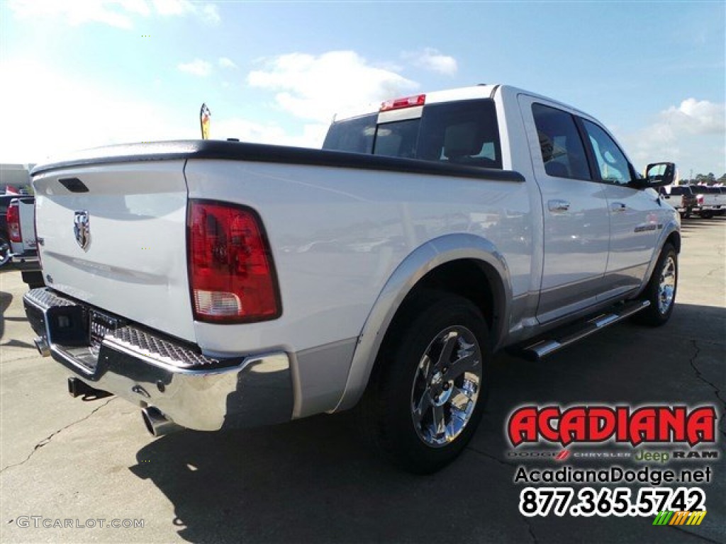 2012 Ram 1500 Laramie Crew Cab - Bright White / Light Pebble Beige/Bark Brown photo #7