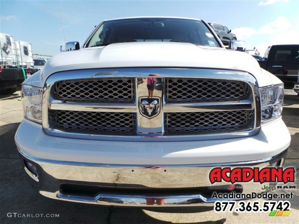 2012 Ram 1500 Laramie Crew Cab - Bright White / Light Pebble Beige/Bark Brown photo #12