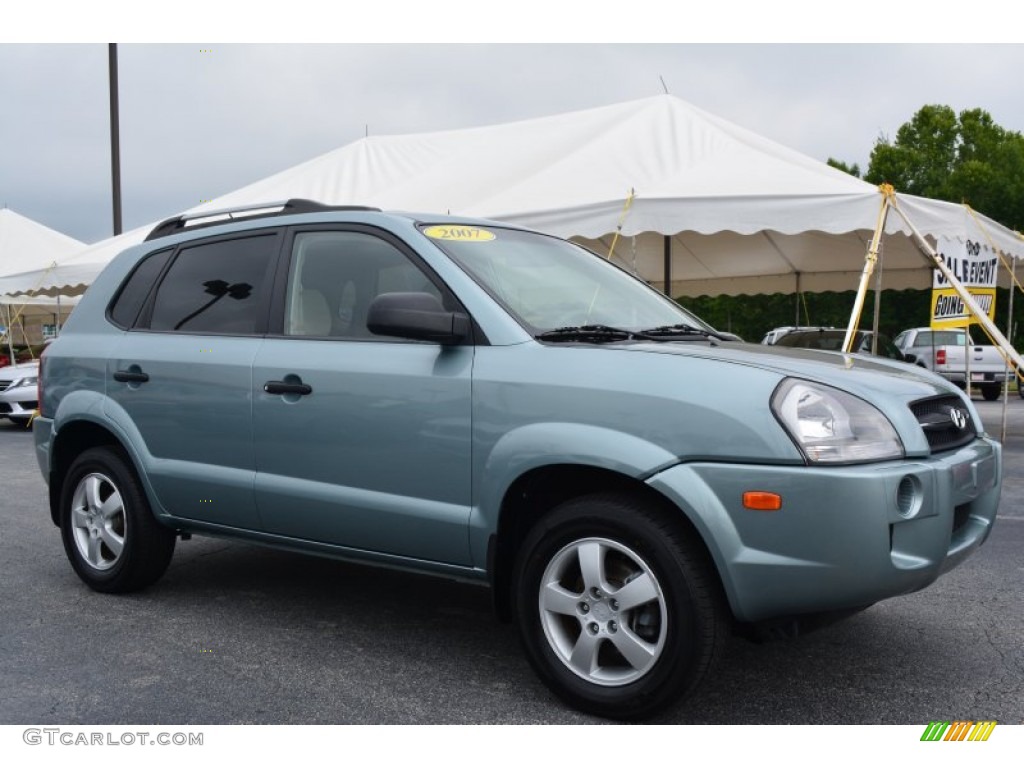 2007 Tucson GLS - Alpine Frost Blue Metallic / Beige photo #1