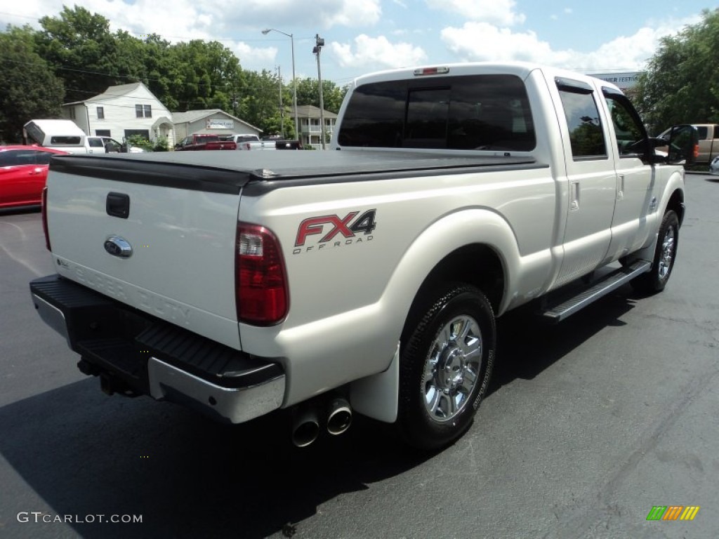 2012 F250 Super Duty Lariat Crew Cab 4x4 - White Platinum Metallic Tri-Coat / Black photo #3