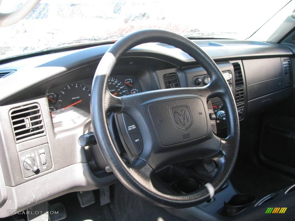 2002 Dakota SLT Club Cab 4x4 - Black / Dark Slate Gray photo #8