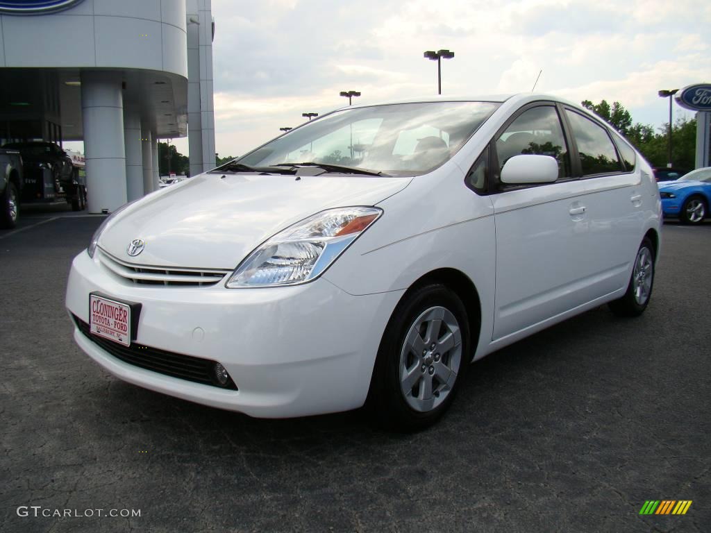 2005 Prius Hybrid - Super White / Ivory/Brown photo #6