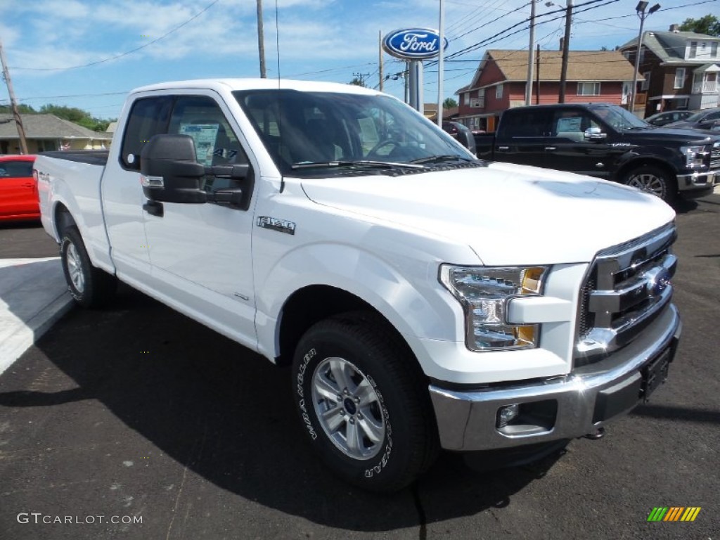 2015 F150 XLT SuperCab 4x4 - Oxford White / Medium Earth Gray photo #9