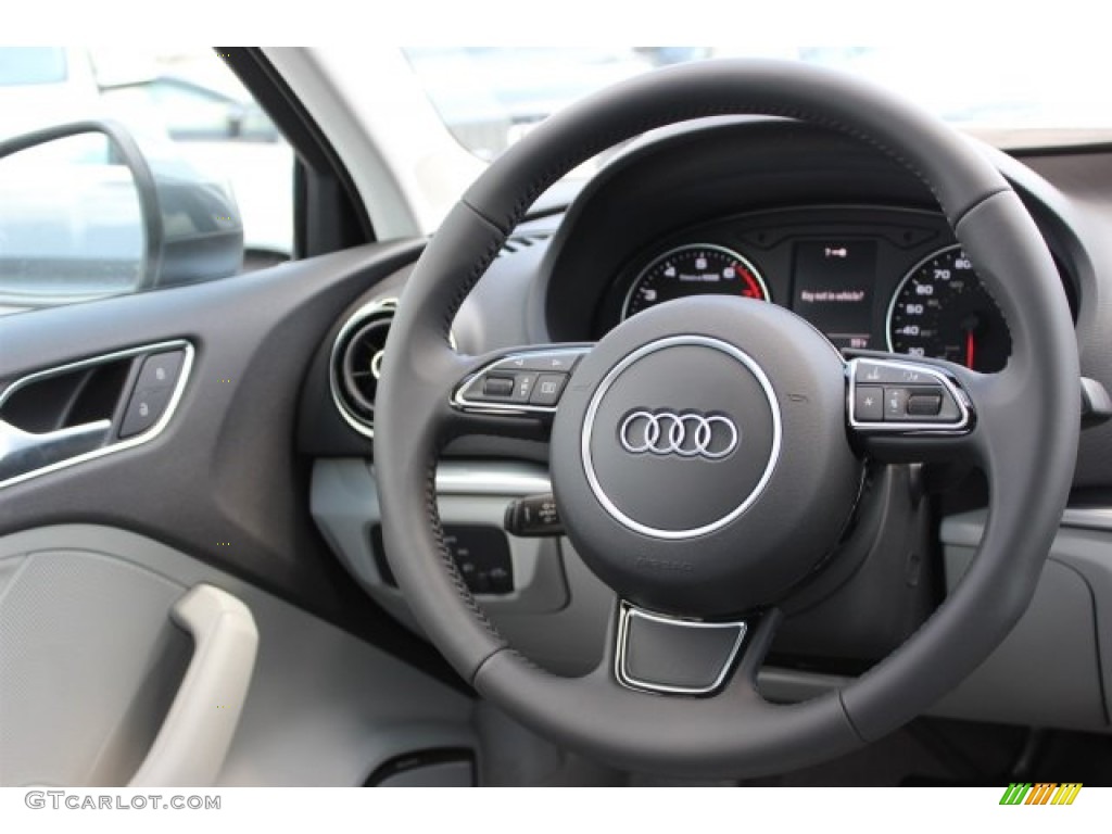 2016 Audi A3 1.8 Premium Plus Titanium Gray Steering Wheel Photo #105676087
