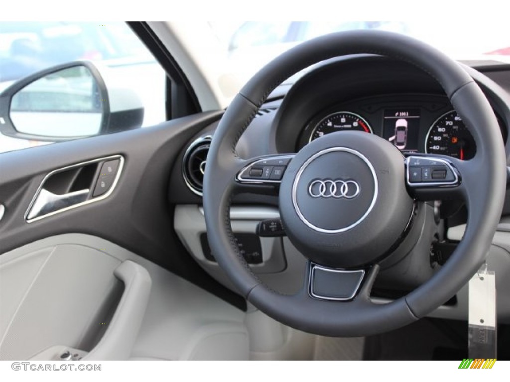 2016 Audi A3 1.8 Premium Titanium Gray Steering Wheel Photo #105678095