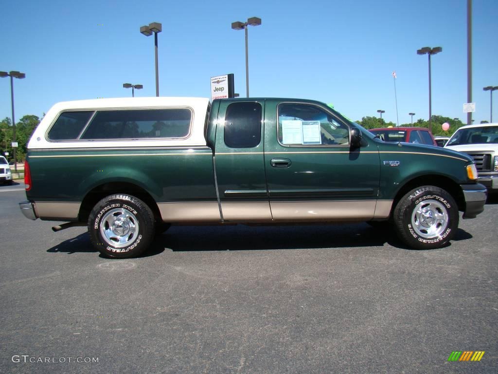 2002 F150 XLT SuperCab - Dark Highland Green Metallic / Medium Parchment photo #2