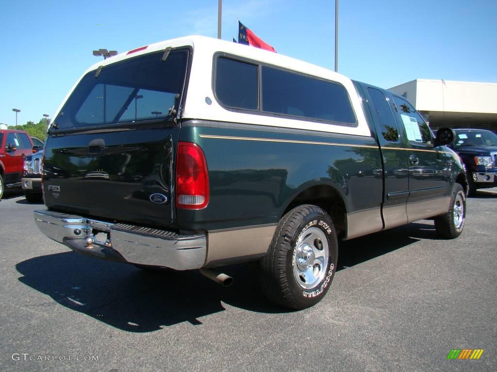 2002 F150 XLT SuperCab - Dark Highland Green Metallic / Medium Parchment photo #3