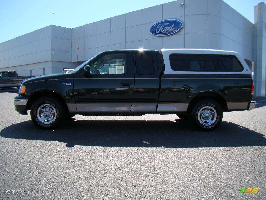 2002 F150 XLT SuperCab - Dark Highland Green Metallic / Medium Parchment photo #5