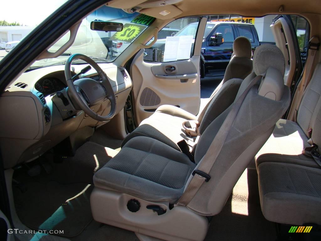 2002 F150 XLT SuperCab - Dark Highland Green Metallic / Medium Parchment photo #8