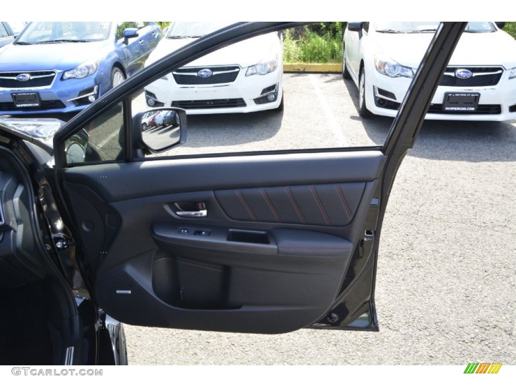2015 Subaru WRX STI Limited Carbon Black Door Panel Photo #105683171
