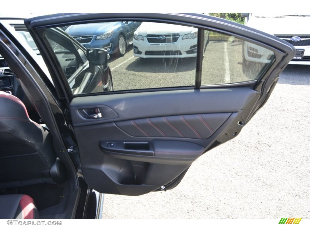 2015 Subaru WRX STI Limited Carbon Black Door Panel Photo #105683186