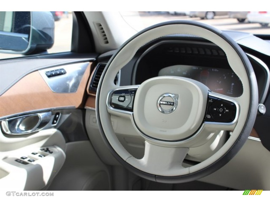 2016 Volvo XC90 T6 AWD Blond Steering Wheel Photo #105686804
