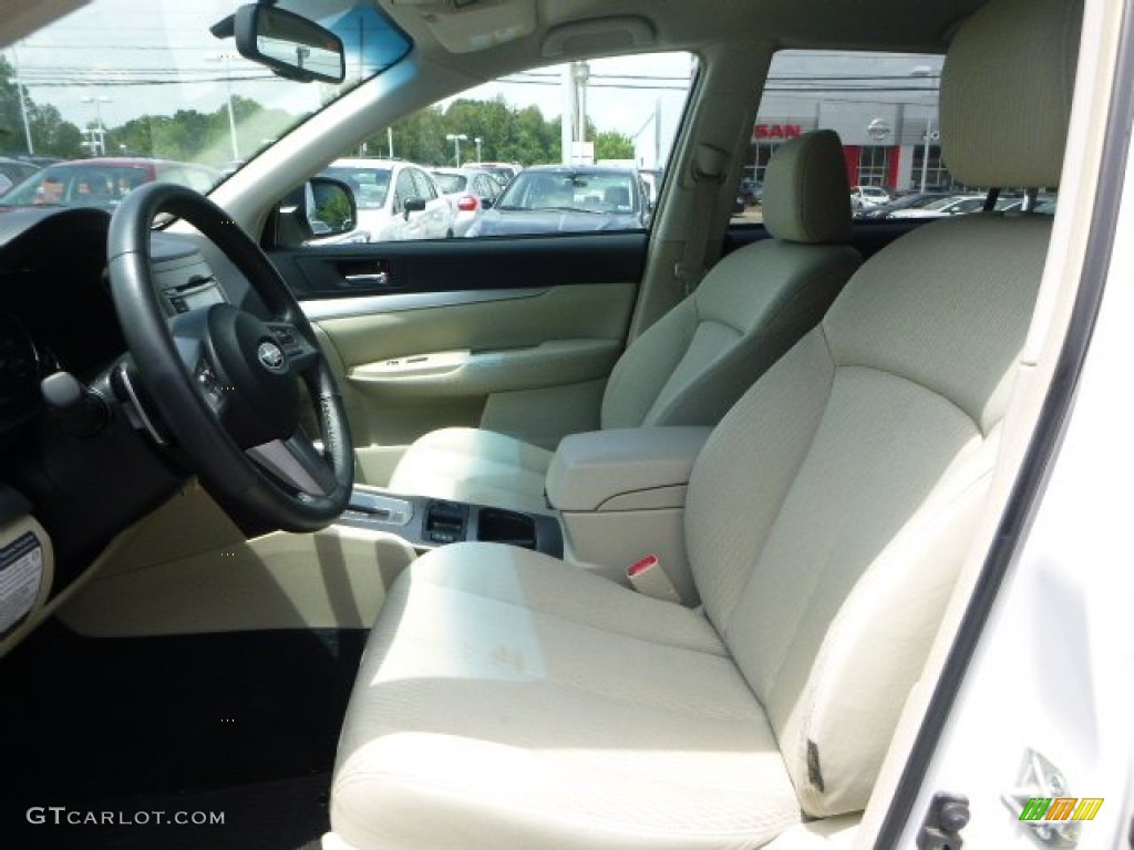 2010 Outback 2.5i Premium Wagon - Satin White Pearl / Warm Ivory photo #17