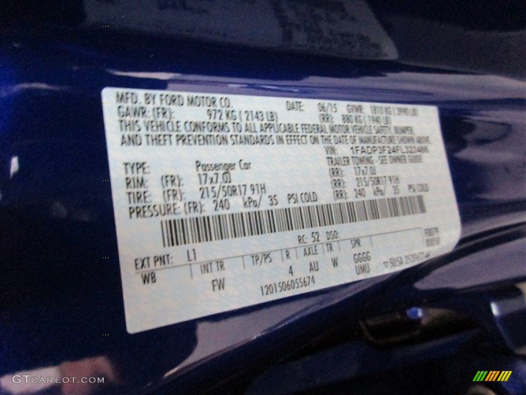 2015 Focus SE Sedan - Performance Blue / Charcoal Black photo #15