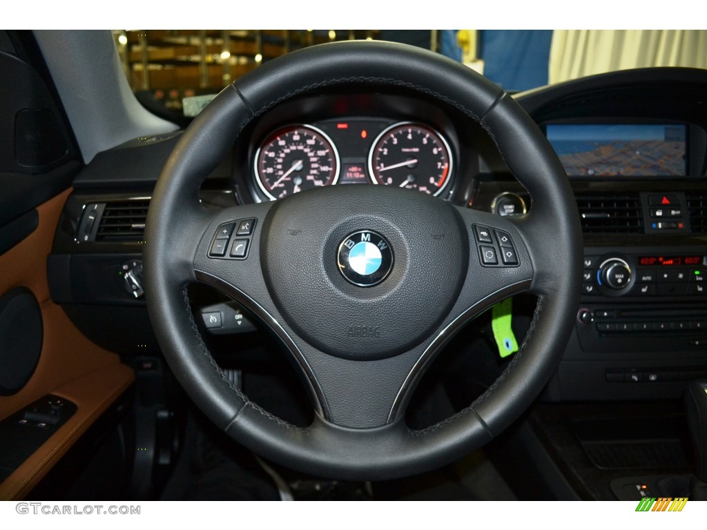 2012 BMW 3 Series 328i Coupe Saddle Brown Steering Wheel Photo #105698183