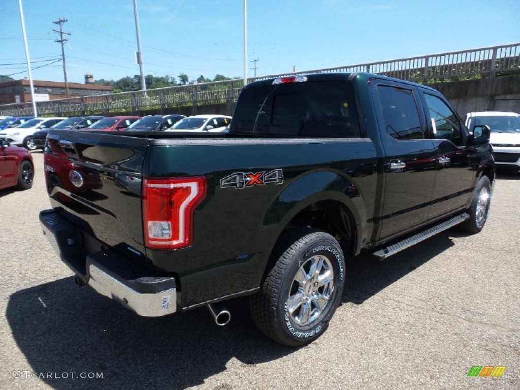 2015 F150 XLT SuperCrew 4x4 - Green Gem Metallic / Medium Earth Gray photo #3