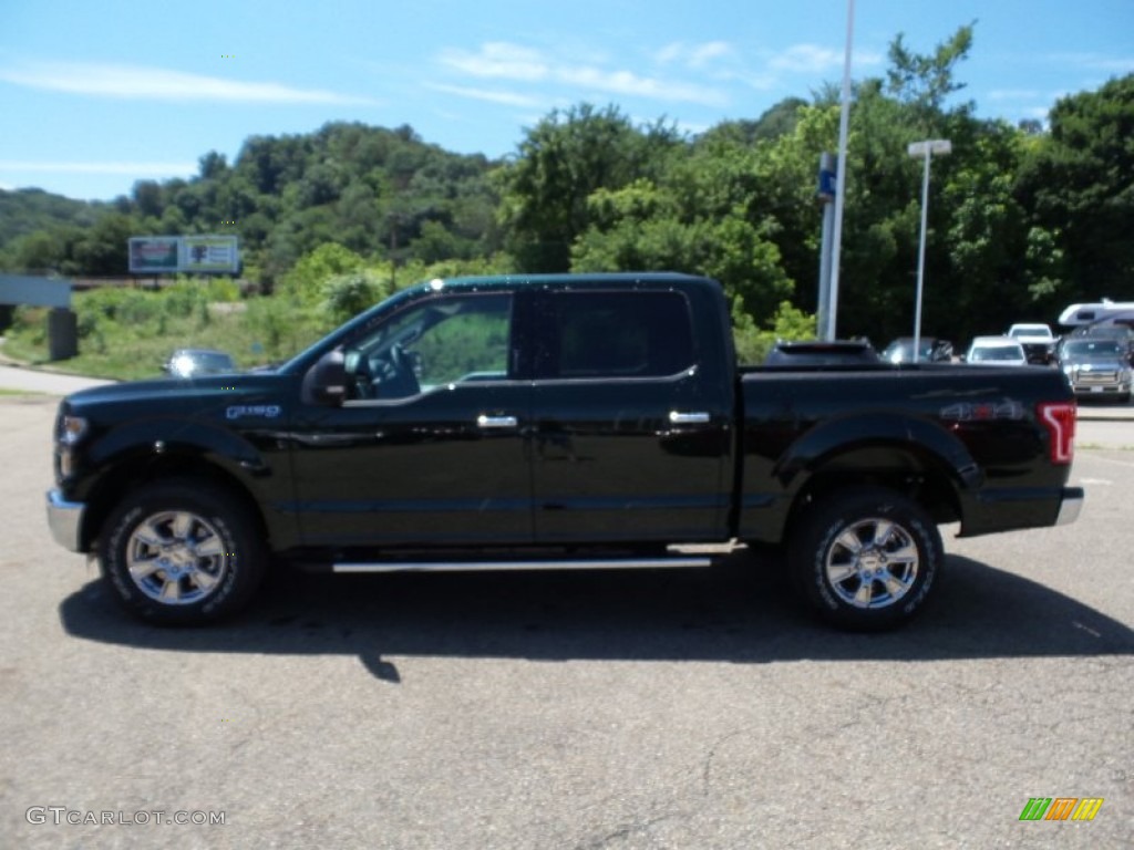 2015 F150 XLT SuperCrew 4x4 - Green Gem Metallic / Medium Earth Gray photo #7